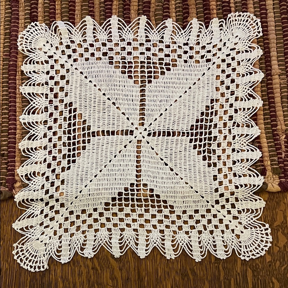 Handmade White Crochet Doily - Classic Table Accent